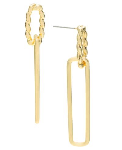 On 34th Twisted Linear Drop Earrings, Created For Macy's In Gold