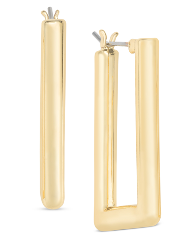 On 34th Rectangular Hoop Earrings, Created For Macy's In Gold