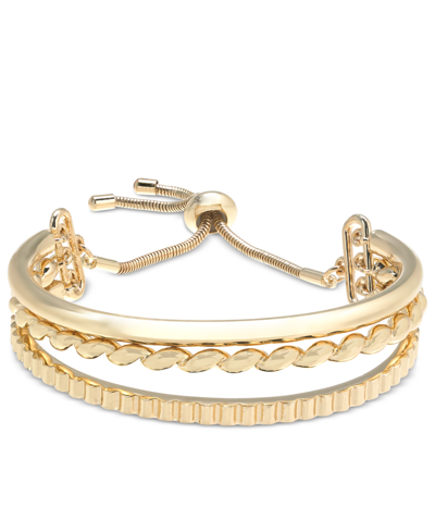 On 34th Gold-tone Twisted Slider Bracelet, Created For Macy's