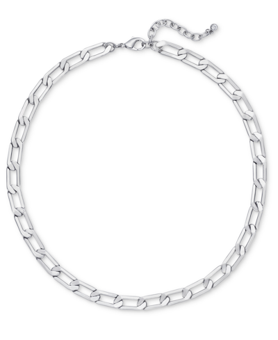 On 34th Chain Link Necklace, 17" + 2" Extender, Created For Macy's In Silver