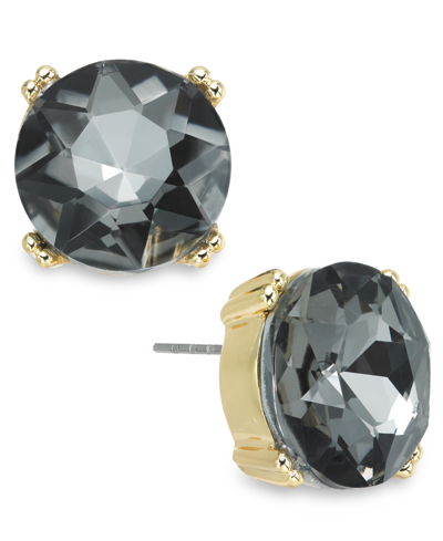 On 34th Gold-tone Stud Earrings, Created For Macy's In Grey