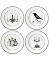 Lenox Vintage Halloween 4-piece Dessert Plate Set In White