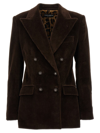 Dolce & Gabbana Double Breast Corduroy Jacket In Brown