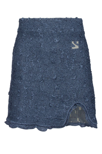 Yuzefi Gonna Ruffled Detail Mini Skirt In Blue