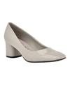 Calvin Klein Alanta Square Toe Pump In Light Gray Patent