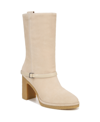 Franco Sarto Paxton Bootie In Ecru White Suede