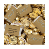 Just Candy 131 Pcs 50th Anniversary Candy Party Favors Hershey's Miniatures And Kisses By  (1.65 Lbs In Gold