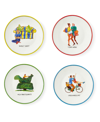 Kit Kemp For Spode Doodles 4 Piece Tidbit Plate Set, Service For 4 In Assorted