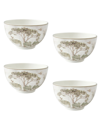 Kit Kemp For Spode Tall Trees 4 Piece Rice Bowls Set, Service For 4 In Assorted