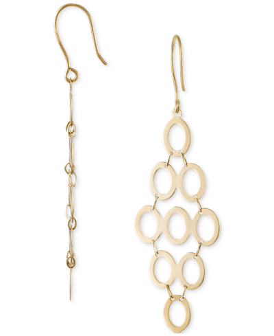 Macy's Polished Multi-circle Chandelier Drop Earrings In 10k Gold