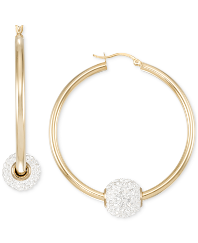 Macy's Crystal Fireball Hoop Earrings In 10k Gold In Yellow Gold