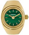 Fossil Women's Two-hand Gold-tone Stainless Steel Ring Watch, 15mm In Gold-tone