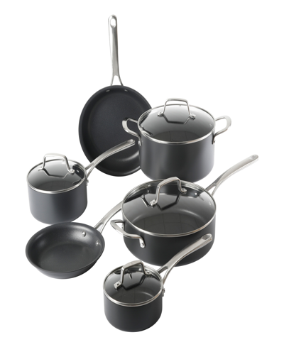 Martha Stewart Collection Bosworth Hard Anodized 10 Piece Cookware Set In Black