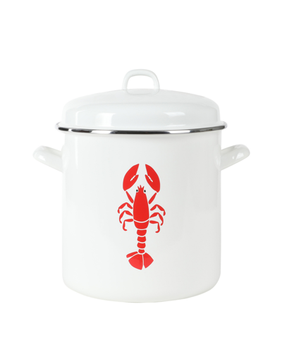 Martha Stewart Collection Enamel On Steel 16 Quart Lobster Pot Stock Pot In Linen