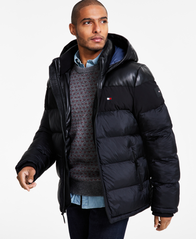 Tommy Hilfiger Men's Quilted Puffer Jacket, Created For Macy's In Dark Mode Combo