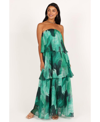 Shop Petal And Pup Women's Bloom Strapless Maxi Dress In Green Floral