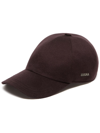 Zegna Logo-plaque Linen Baseball Cap In Purple