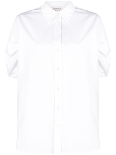 Alexander Mcqueen Puff-sleeve Cotton Shirt In White