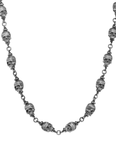 David Yurman Sterling Silver Skull Necklace In Mss22