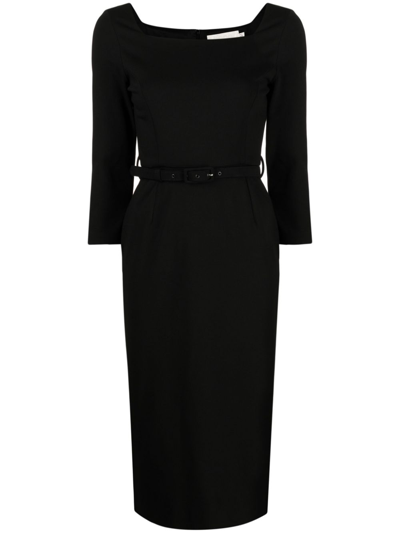 Jane Gerafftes Kleid In Black