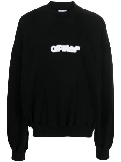 Off-white Logo-print Cotton Sweatshirt In Schwarz
