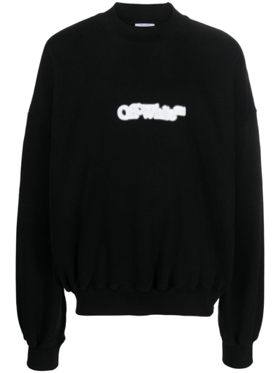 Off-white Relaxed-fit Black Sweatshirt With Contrasting Logo