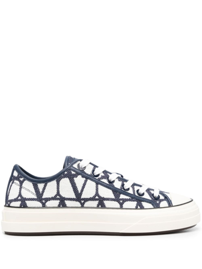 Valentino Garavani Logo-print Lace-up Sneakers In Weiss