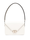 Valentino Garavani Letter Leather Crossbody Bag In White