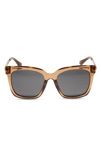 Diff 54mm Hailey Square Sunglasses In Olive Grey Crystal / Grey Lens