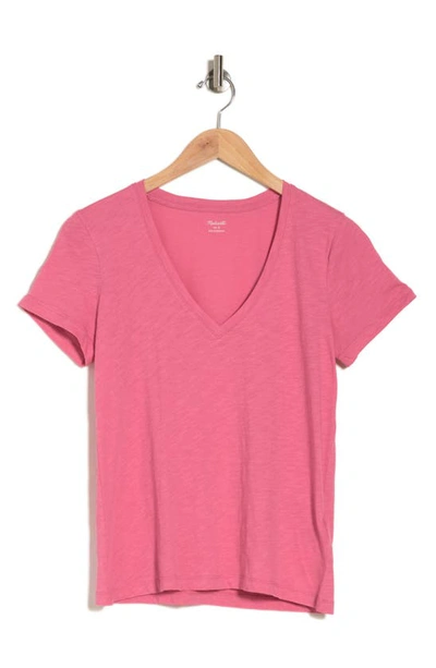 Madewell V-neck Short Sleeve T-shirt In Nouveau Pink