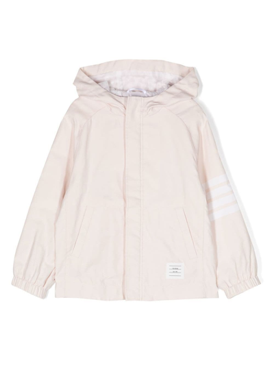 Thom Browne Kids' Zip-up Hooded Jacket In Pink
