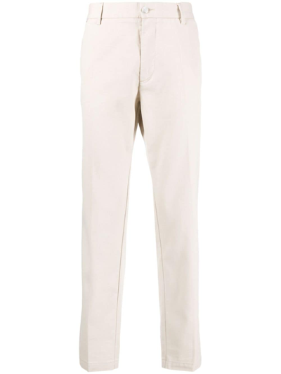 Hugo Boss Mid-rise Cotton Blend Chinos In Neutrals
