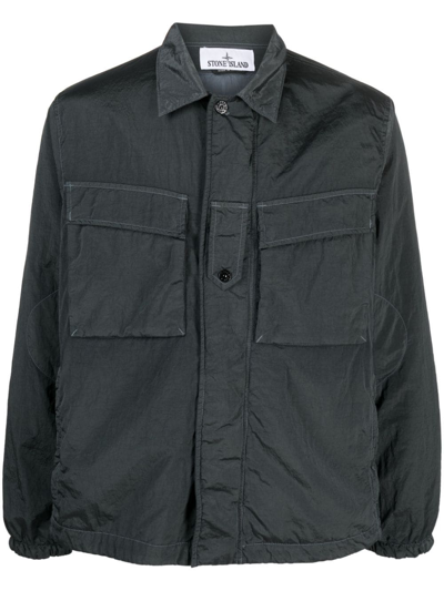 Stone Island Lightweight Shirt Jacket In Grey