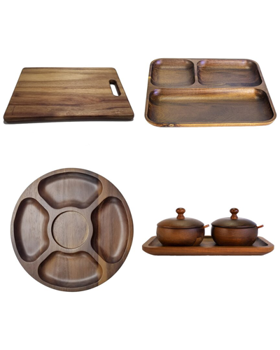 Berghoff Acacia Wood 6 Piece Board Set In Brown