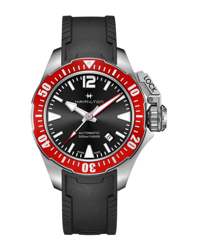 Hamilton Men's H77805335 Khaki Navy Frogman 46mm Automatic Watch In Black