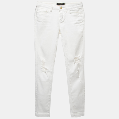Pre-owned Dolce & Gabbana White Denim Pretty Jeans Xs Waist 26"