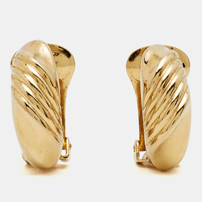 Pre-owned Dior Gold Tone Earrings