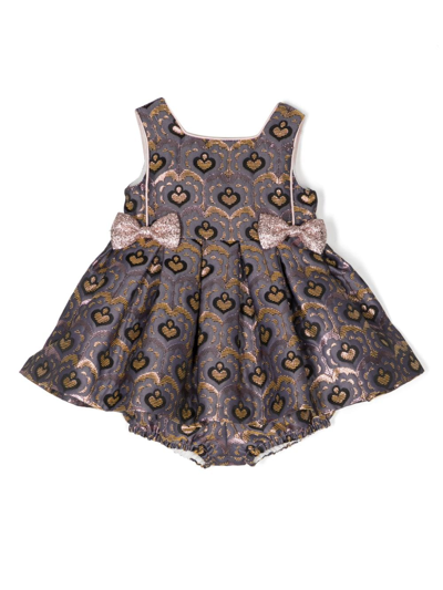 Hucklebones London Babies' Zalij-pattern Metallic-effect Dress In Purple