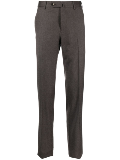 Pt Torino Tailored Pressed-crease Trousers In Brown