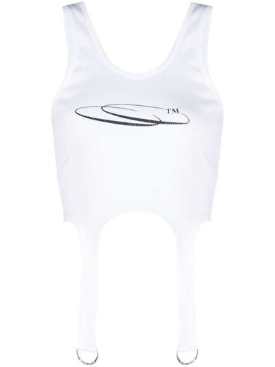 Cannari Concept Logo-print Crop Top In White