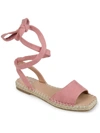 Journee Collection Emelie Womens Faux Suede Square Toe Flat Sandals In Multi
