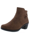 Easy Street Dawnta Womens Faux Leather Heels Booties In Brown