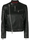 DSQUARED2 collarless biker jacket,S75AM0522SX813112154511