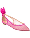 Aquazzura Bow Tie Mesh Ballet Flats In Pink