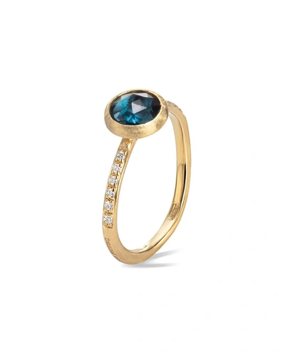 Marco Bicego Jaipur 18k 0.09 Ct. Tw. Diamond & Lapis Ring In Blue/gold