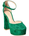 GIANVITO ROSSI HOLLY D'ORSAY 70 SUEDE PLATFORM PUMP