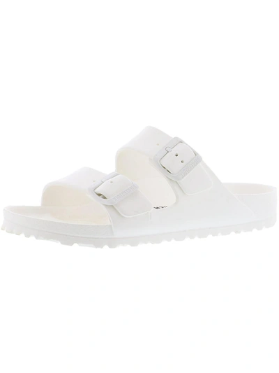 Birkenstock Womens Slip On Flat Pool Slides In White