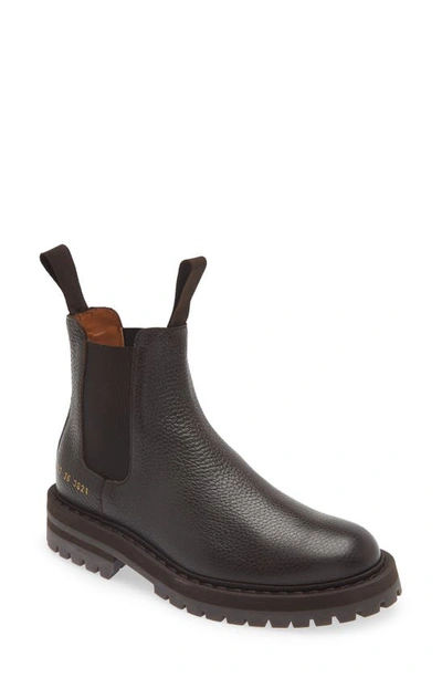 Common Projects Brown Stamped Chelsea Boots