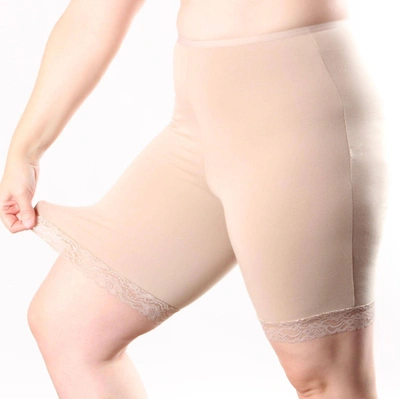 Undersummers By Carrierae Lux Cotton Modal Anti Chafing Underwear Short 9" In Beige