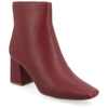 Journee Collection Women's Tru Comfort Foam Wide Width Haylinn Leather Booties In Red